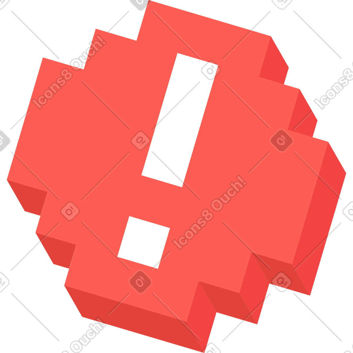 下载 8bit 风格的 Exclamation mark sign 插画，支持 PNG、SVG 格式