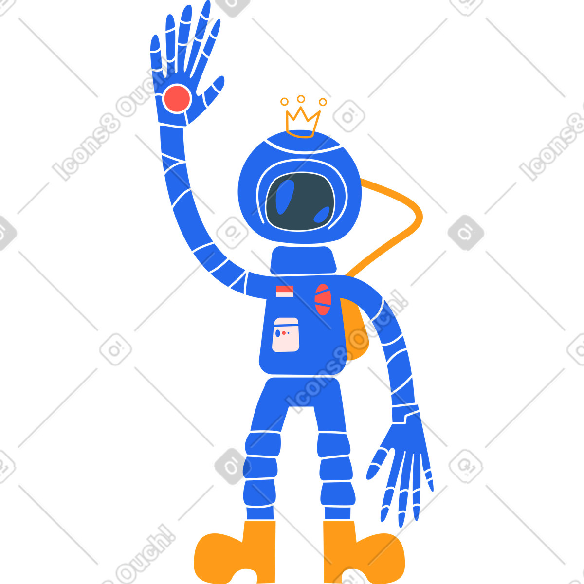 Kosmonaut-Illustration im Kingdom-Stil als Download in PNG, SVG