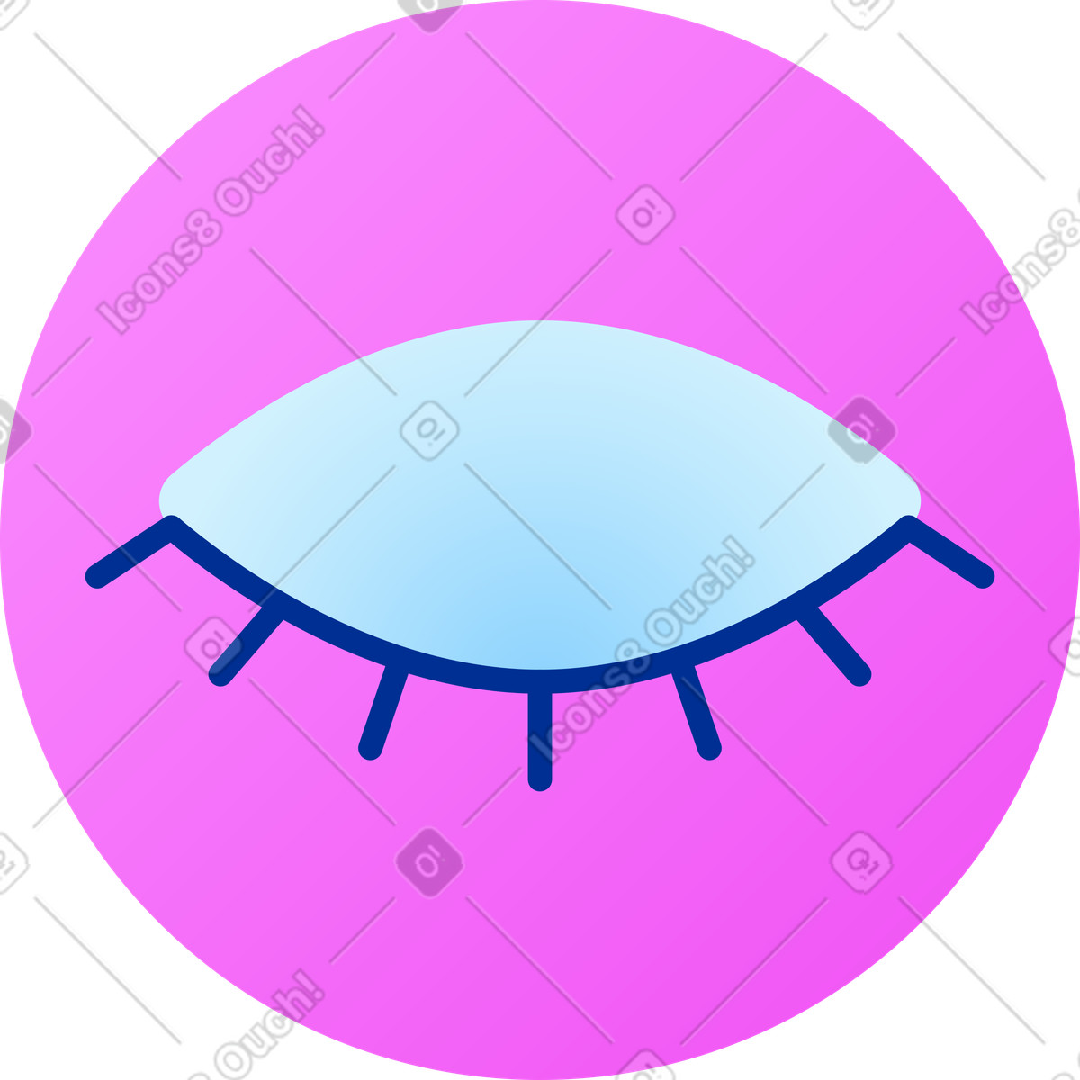 Closed eye password security illustration in Glossy style download in PNG, SVG