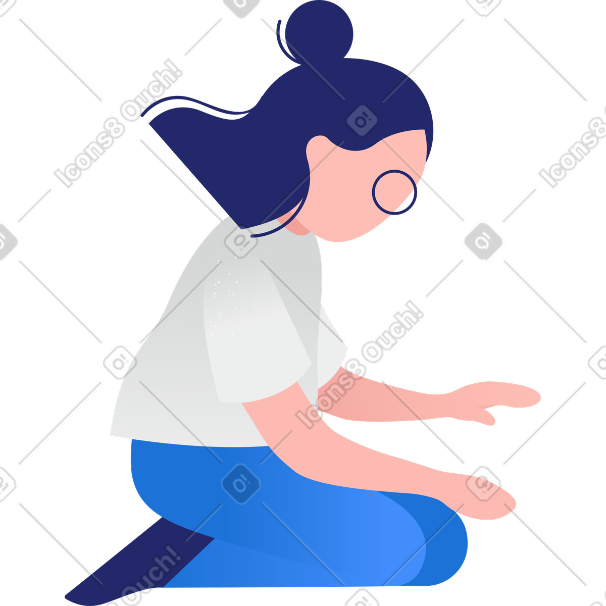 Ilustración Niña sosteniendo algo en estilo Clip a descargar en PNG y SVG