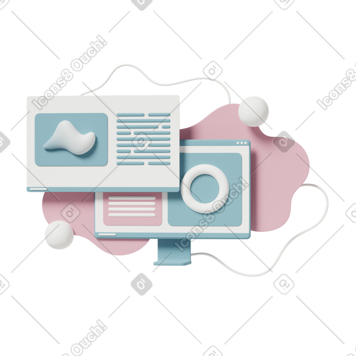Design composition laptop illustration in 3D Casual life style download in PNG, SVG