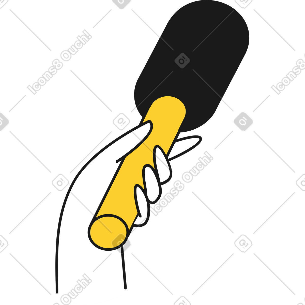 下载 Taxi 风格的 手带麦克风 插画，支持 PNG、SVG 格式