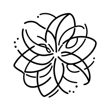 A mandala composed of flowing lines and curves that intertwine gracefully, forming an intricate pattern. The design features various overlapping shapes that create a sense of movement. Each line varies in thickness, contributing to the overall dynamic appearance of the mandala. The center of the mandala radiates outward, with the curves extending elegantly toward the edges.