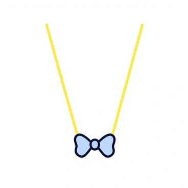 A delicate necklace with a bow tie pendant