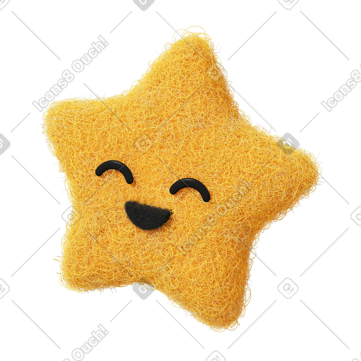 Cute happy star-Illustration im Fuzzy-Stil als Download in PNG, SVG