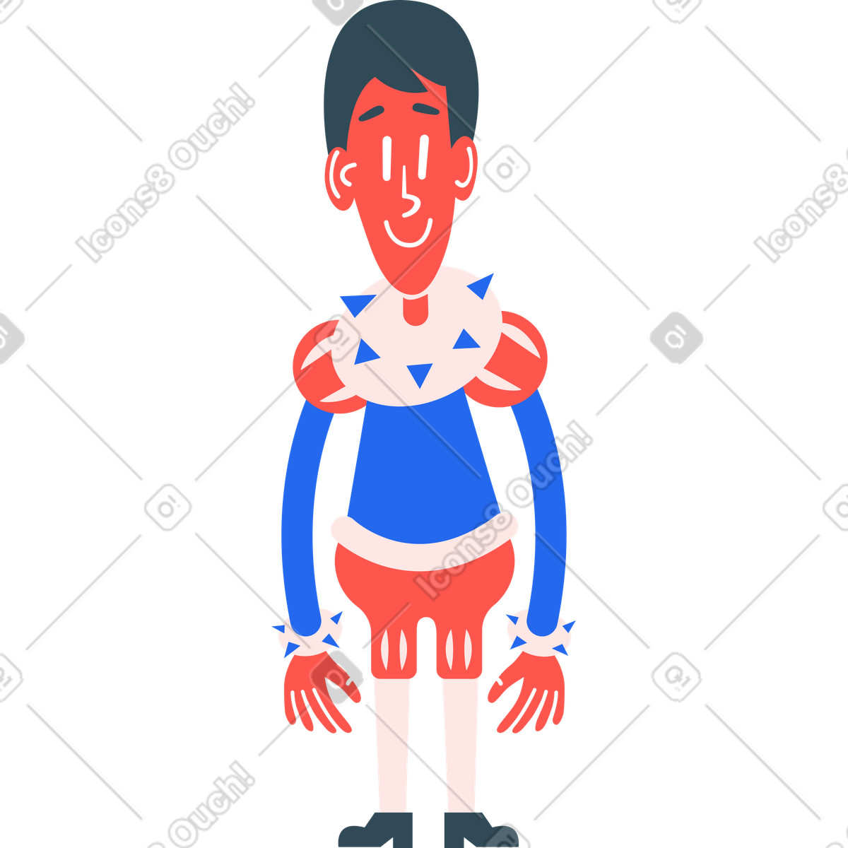 下载 Kingdom 风格的 男孩站着 插画，支持 PNG、SVG 格式