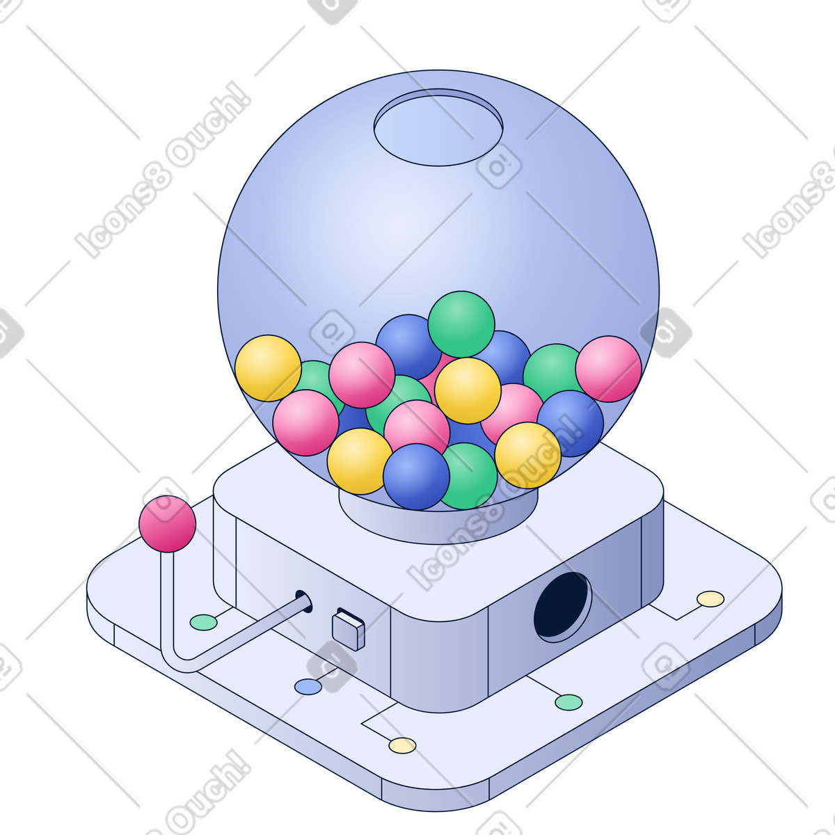 Distributore automatico di caramelle illustrazione animata in stile Neat scaricabile in GIF, Lottie (JSON), AE