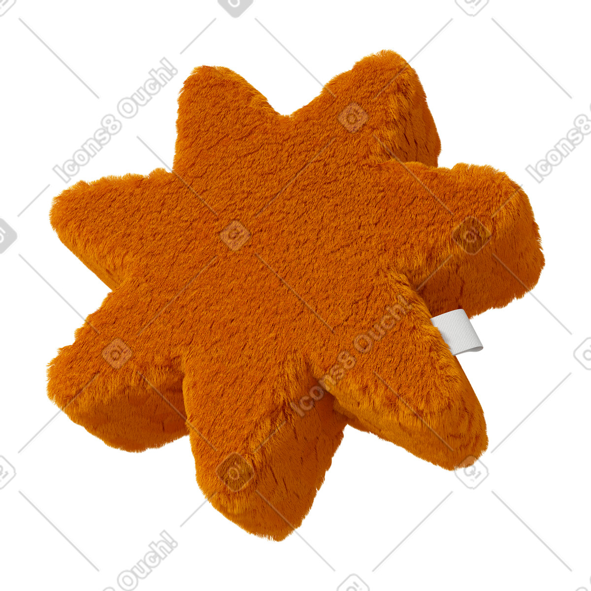 Orange star shaped pillow illustration in 3D Plush icons style download in PNG, SVG