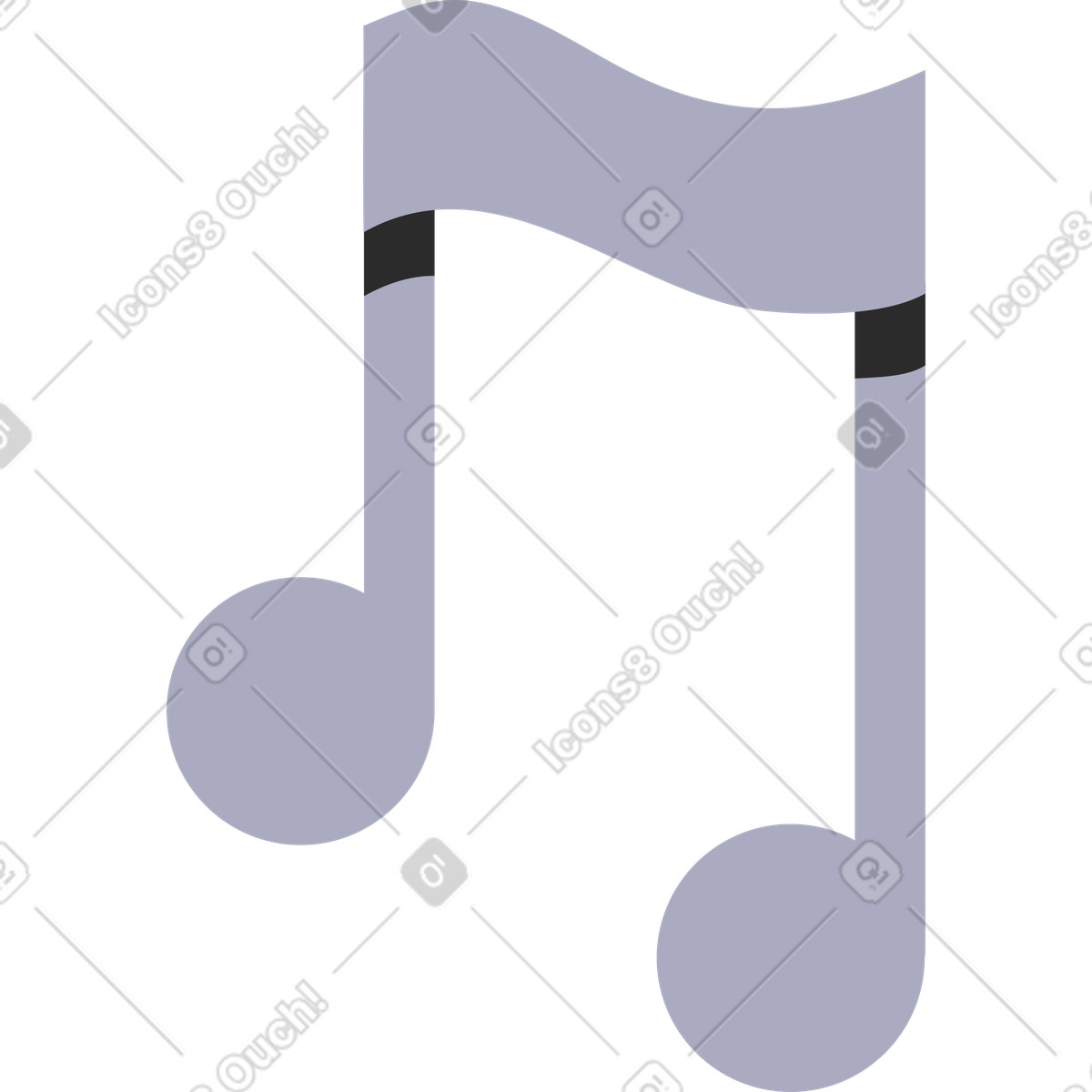 Music note illustration in Marginalia style download in PNG, SVG