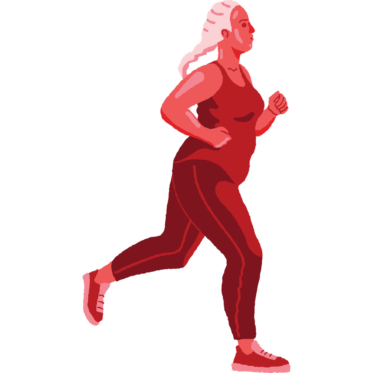 Running woman-Illustration im Cherry-Stil als Download in PNG, SVG