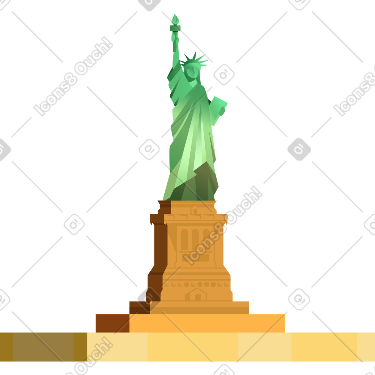 Ilustração de Statue of liberty with illumination em no estilo Vivid para baixar em PNG, SVG