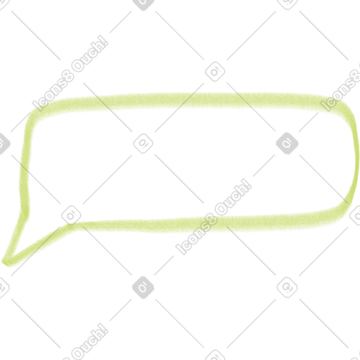 Illustration Bulle de dialogue verte dans le style Doodle à télécharger aux formats PNG, SVG