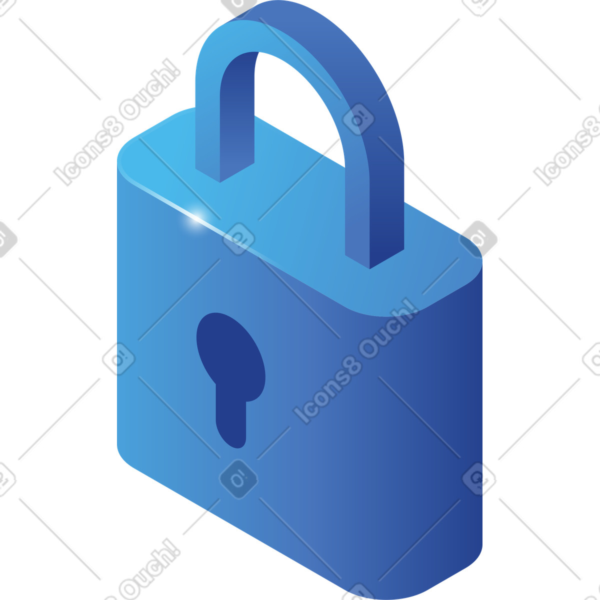Ilustração de Bloqueio isométrico em no estilo Quantum para baixar em PNG, SVG