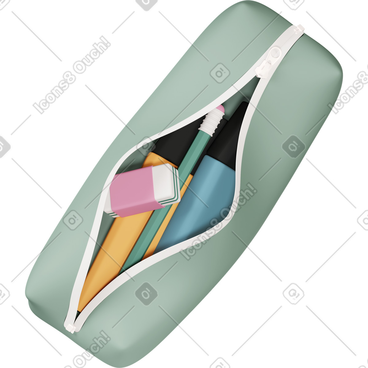 Illustration Pencil case dans le style 3D Casual life à télécharger aux formats PNG, SVG