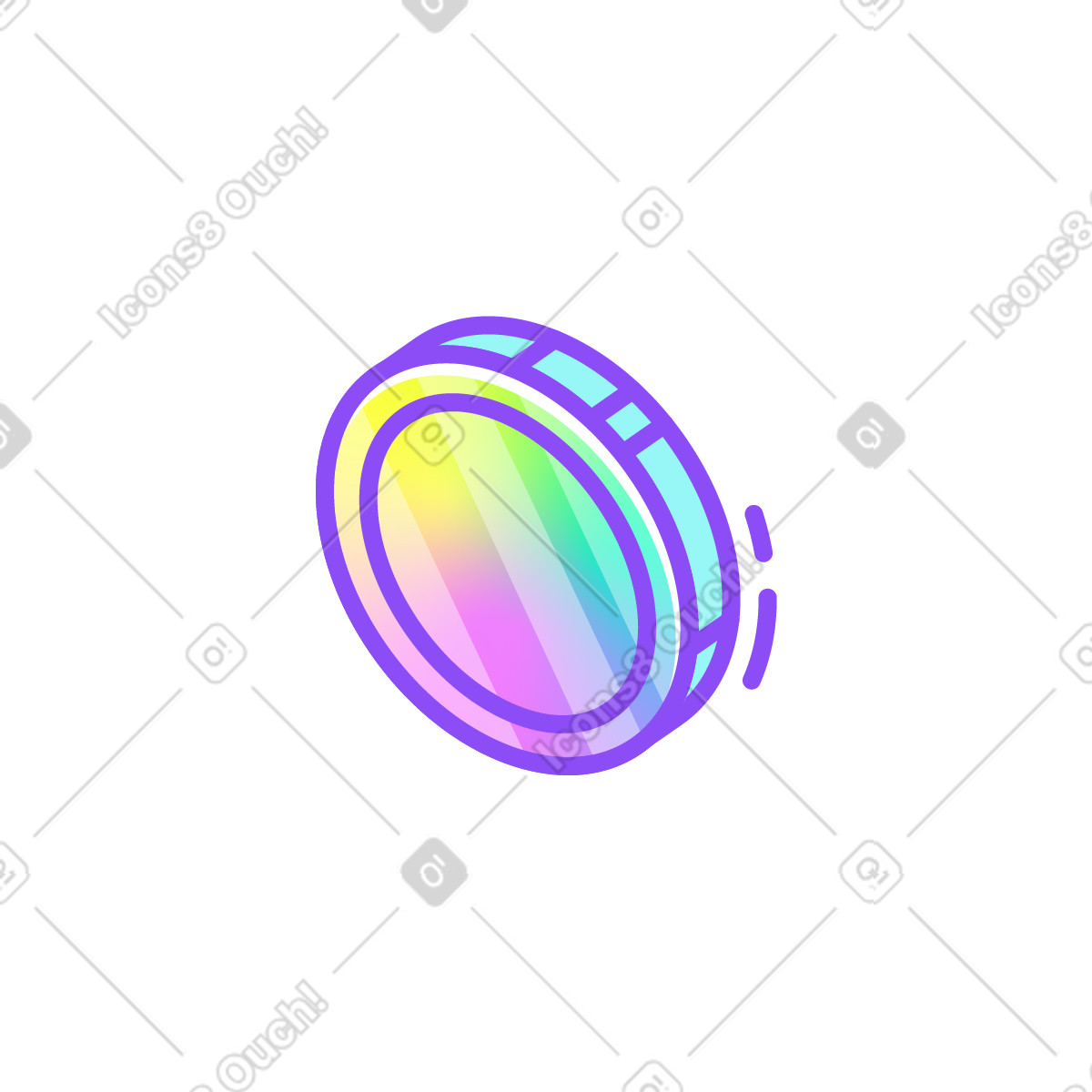 Moneta illustrazione in stile Holographic scarica in PNG, SVG
