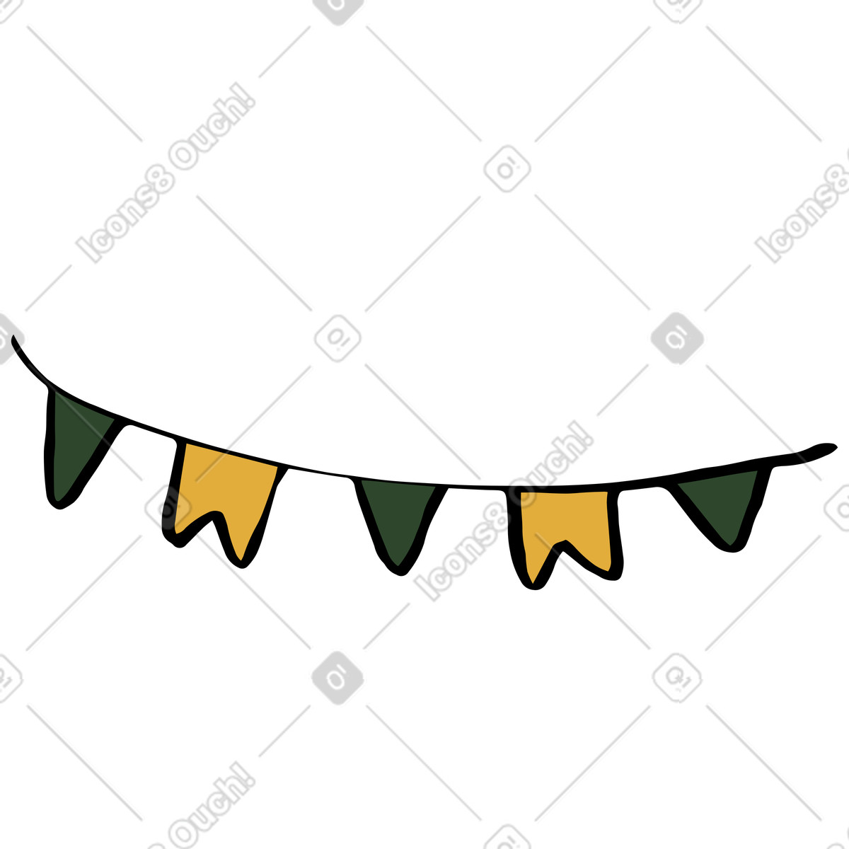 Illustration Guirlande multicolore dans le style Scandi à télécharger aux formats PNG, SVG