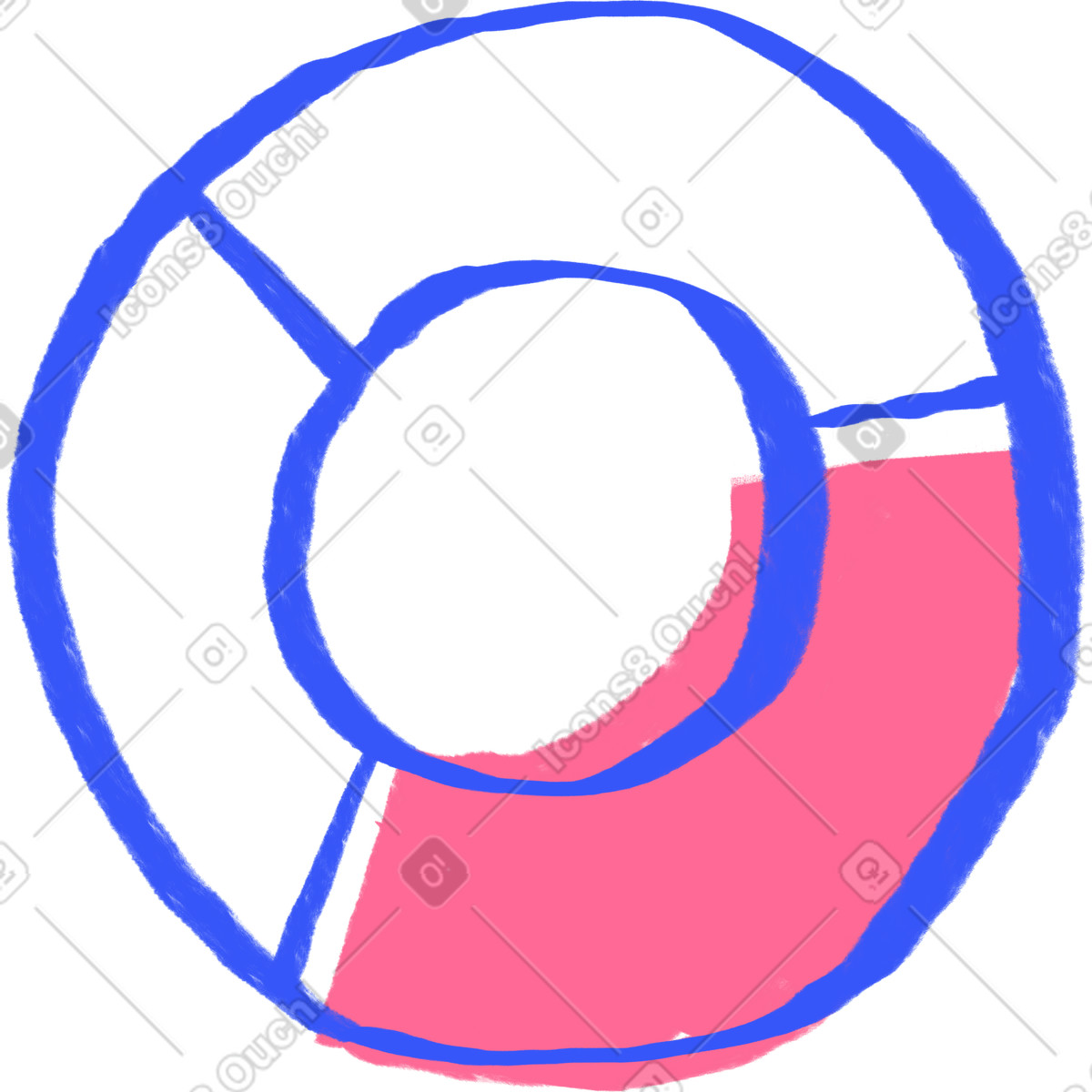 Donut chart illustration in Quirky style download in PNG, SVG