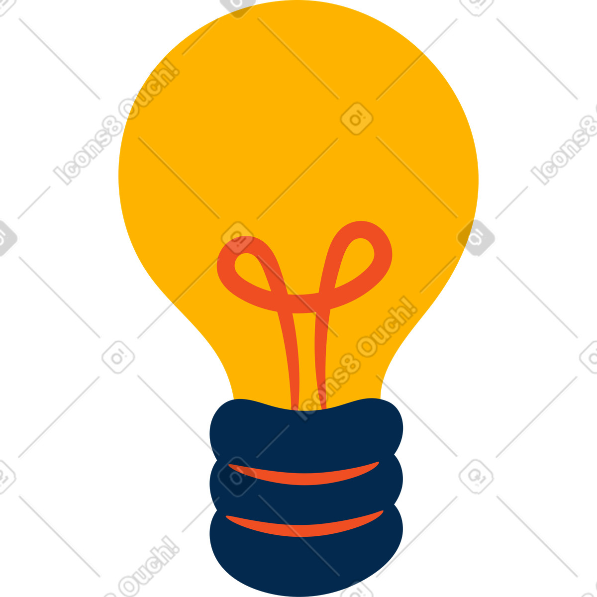 Ilustração de Lâmpada em no estilo Flame para baixar em PNG, SVG