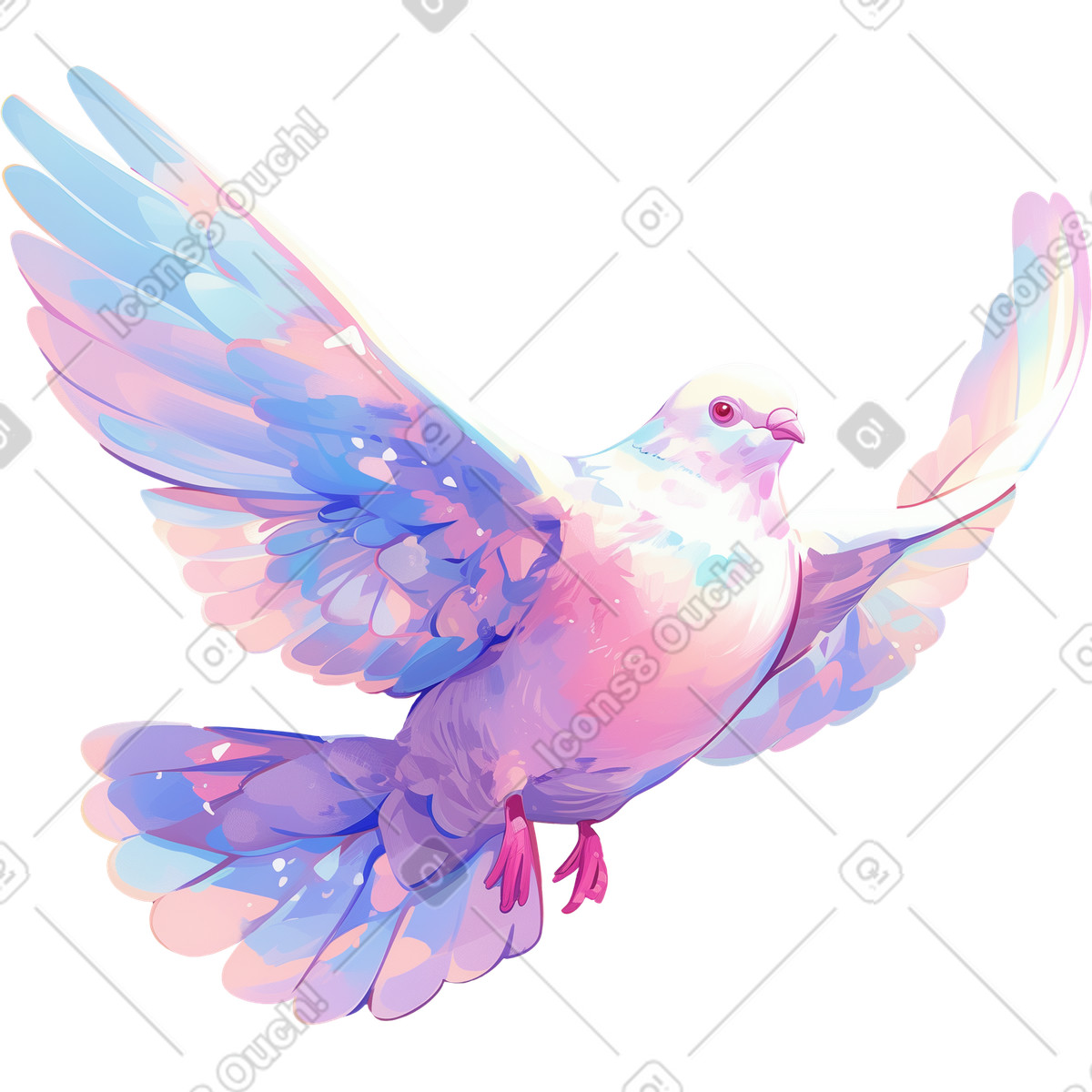 Dove illustration in Glazy style download in PNG, SVG