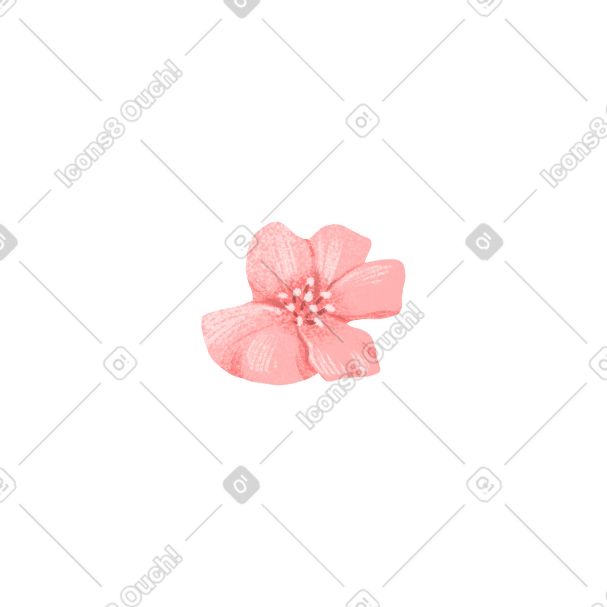 Little pink flower illustration in Floral style download in PNG, SVG