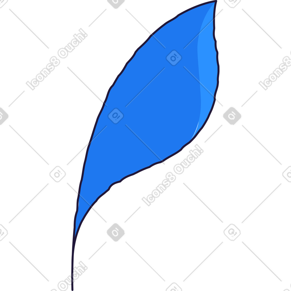 Ilustração de Blue leaf em no estilo Conifer para baixar em PNG, SVG