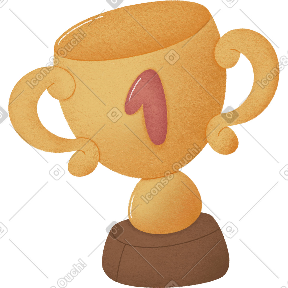 Winner gold cup first place prize illustration in Woolly style download in PNG, SVG