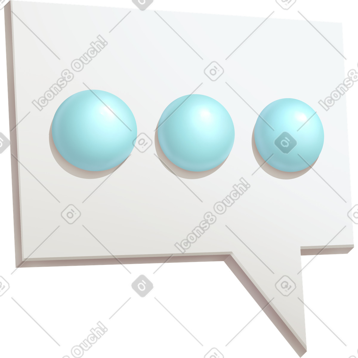 Speech bubble with three dots-Illustration im Props-Stil als Download in PNG, SVG