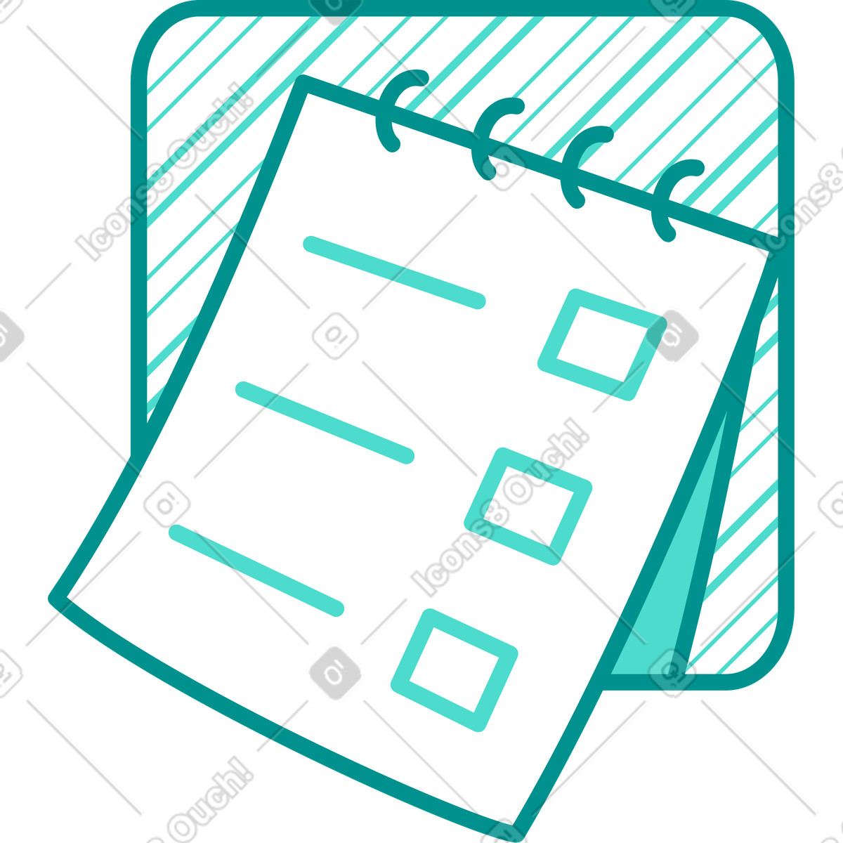 Notebook with tasks illustration in Natty style download in PNG, SVG