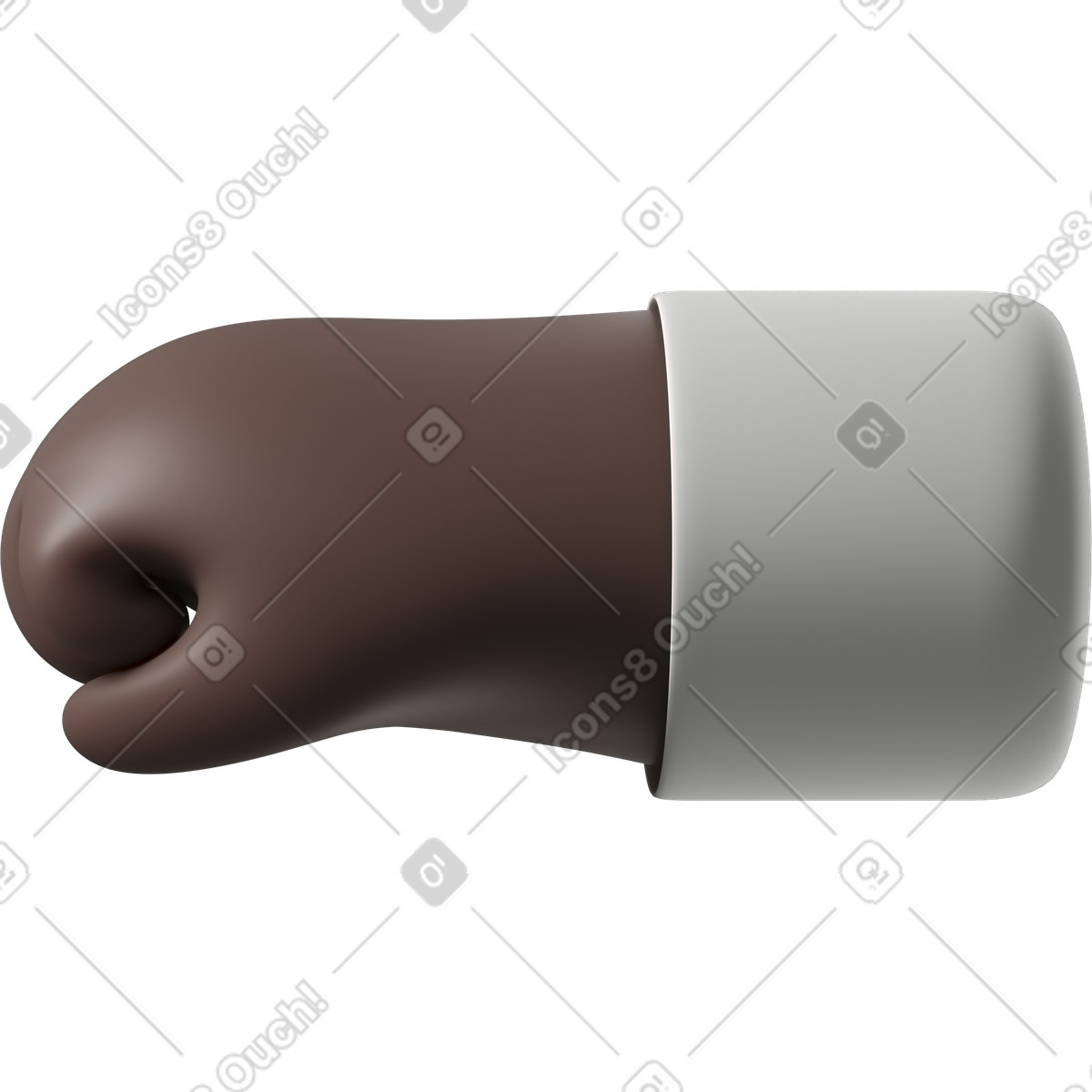 3D Hands Fun&Wild スタイルの 黒い肌の手の拳を左に向けた のイラストをPNG、SVG形式でダウンロード