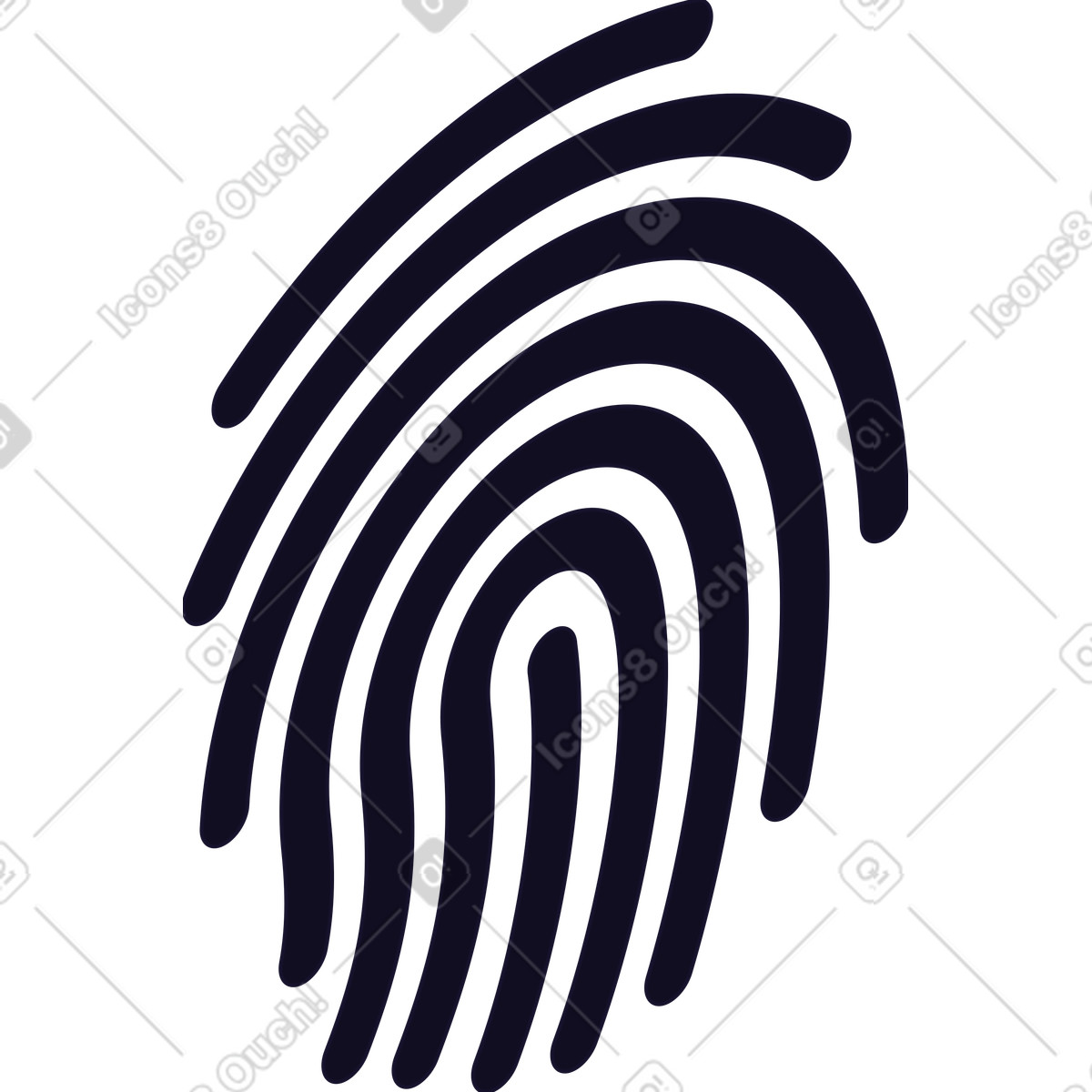 Fingerprint illustration in Node style download in PNG, SVG