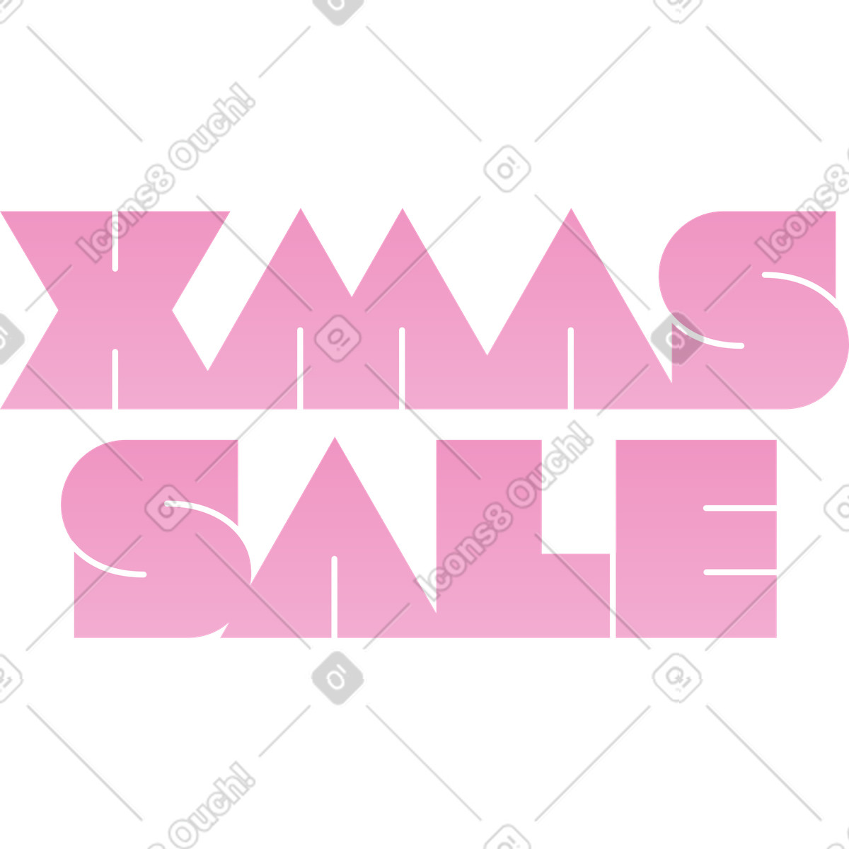 Lettering xmas sale text illustration in Coworking style download in PNG, SVG