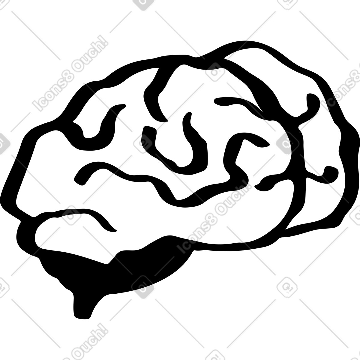 Cervello umano illustrazione in stile Line scarica in PNG, SVG