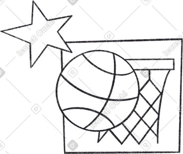 농구 골대와 광장의 별 PNG, SVG