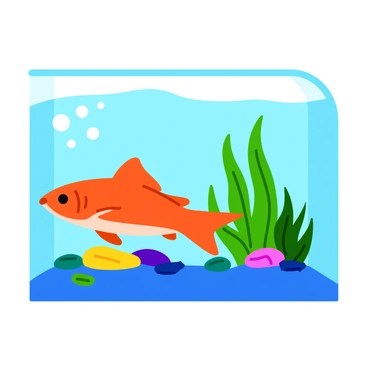 A domestic aquarium filled with clear water and various decorative plants. A large, smooth catfish with prominent whiskers is swimming gracefully through the water. Bright green aquatic plants with long, flowing leaves provide a vibrant backdrop. Colorful rocks and pebbles are scattered on the aquarium floor, enhancing the natural look. Bubbles rise to the surface, adding to the lively atmosphere within the aquarium.