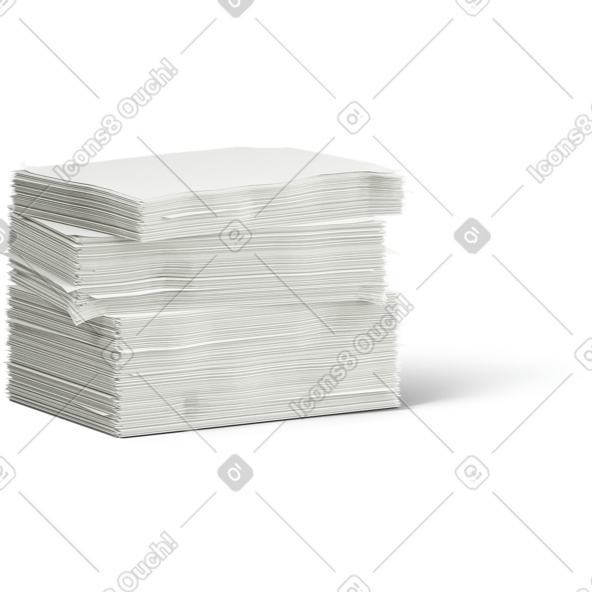 Großer stapel papier-Illustration im 3D Business-Stil als Download in PNG, SVG