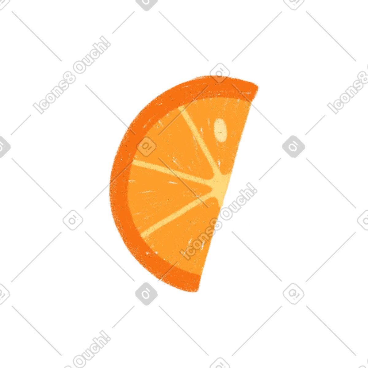 Orange slice illustrazione in stile Cozy scarica in PNG, SVG