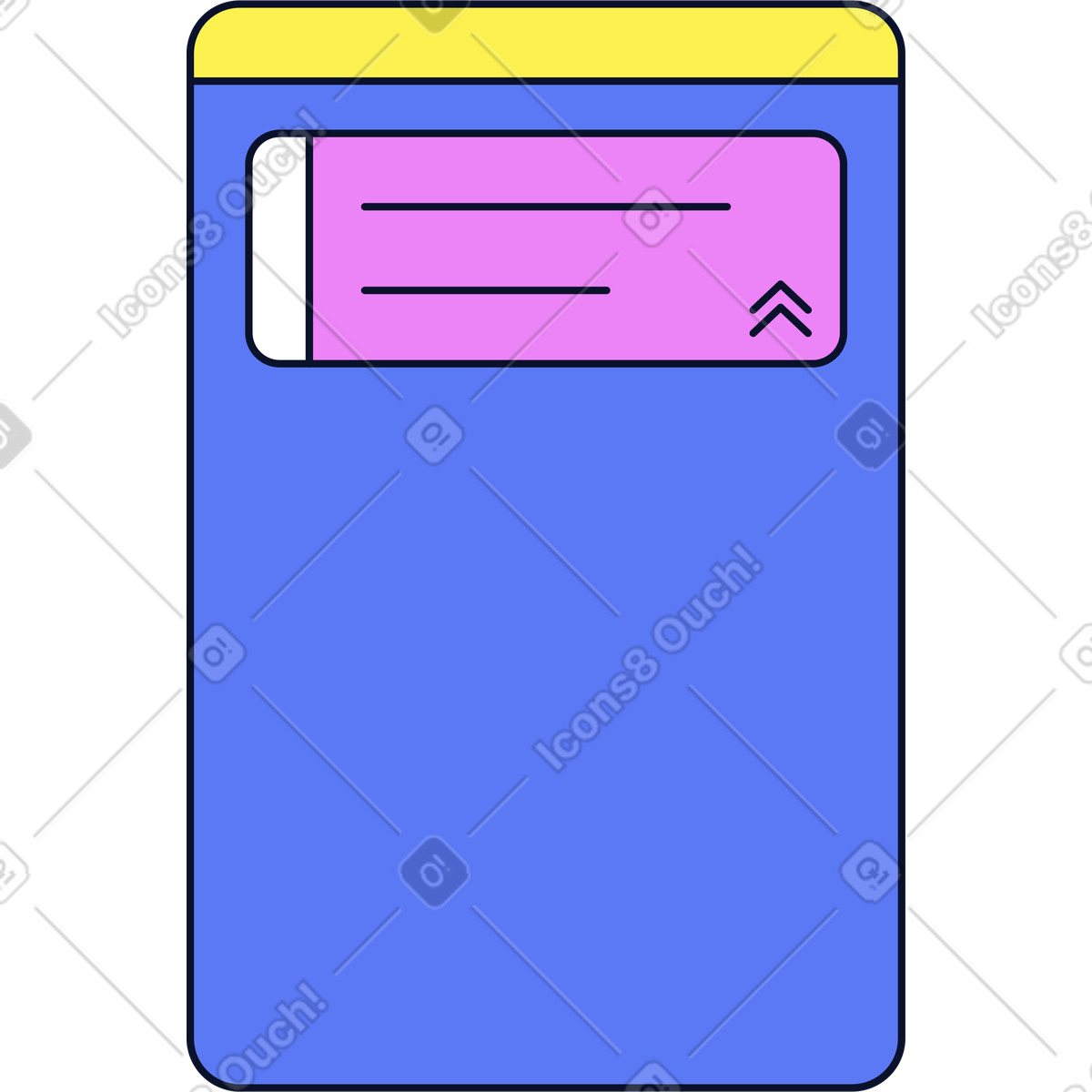 Column with task illustration in Flexy style download in PNG, SVG