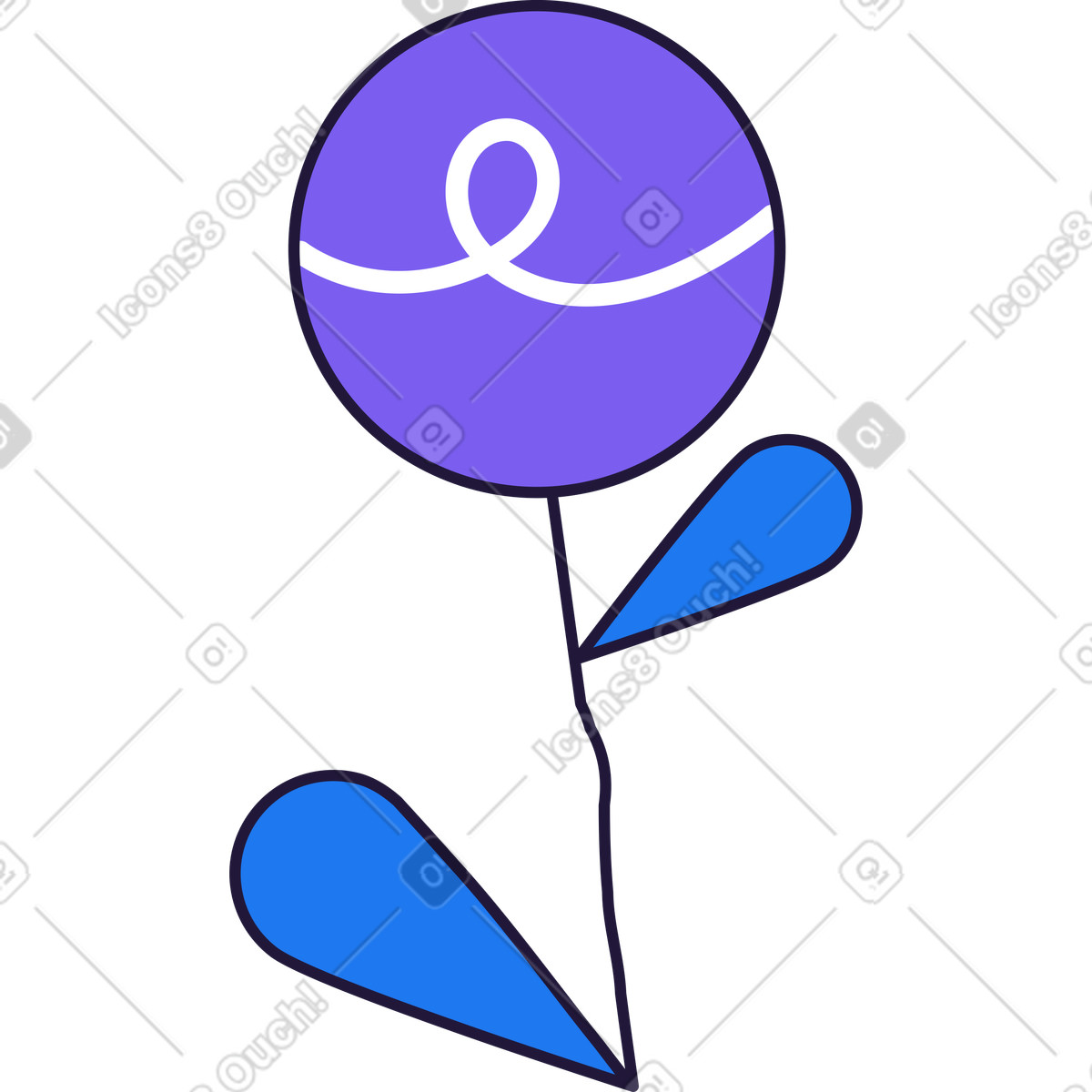 Blume-Illustration im Conifer-Stil als Download in PNG, SVG