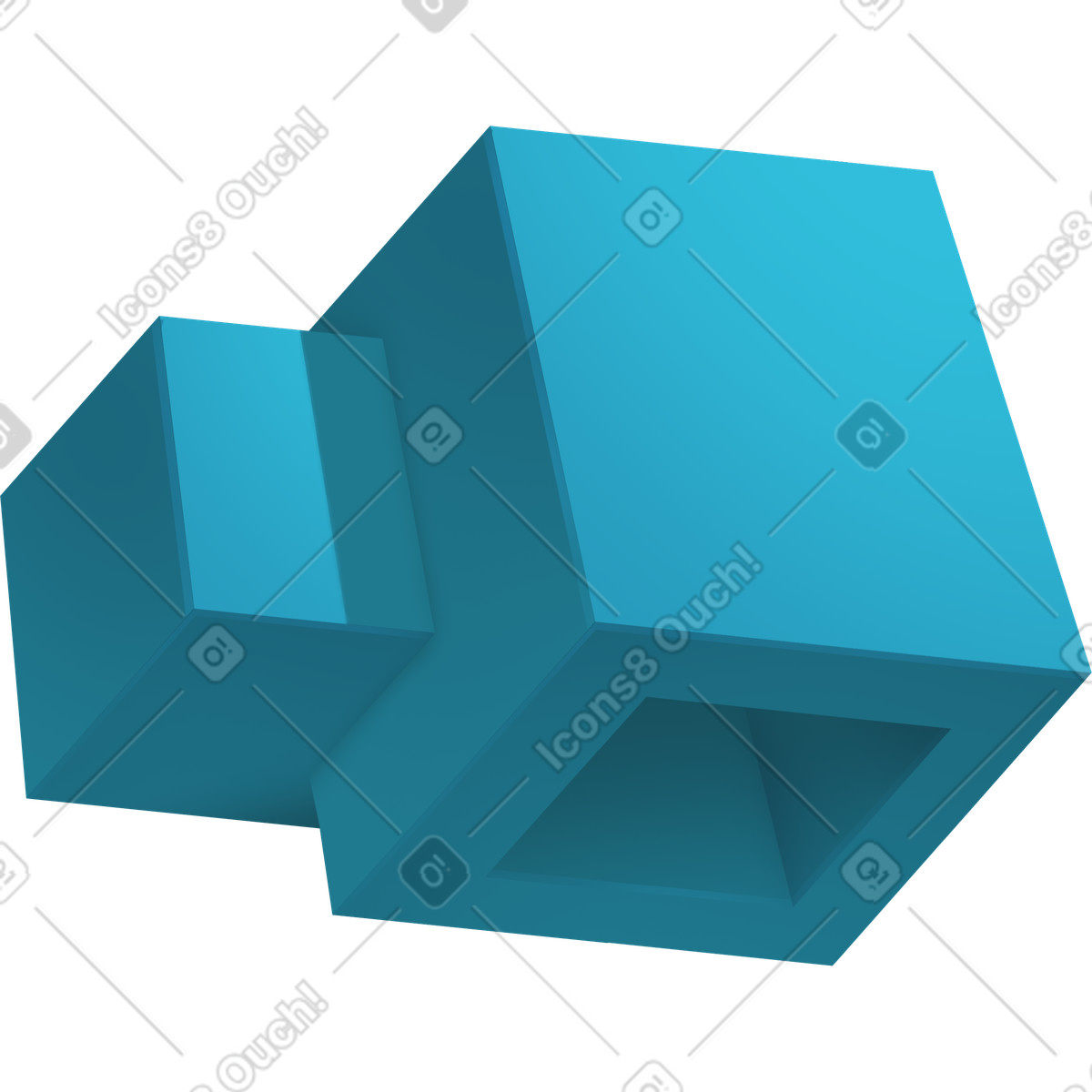 Props 스타일의 Blue floating cubes 일러스트레이션 PNG, SVG 다운로드