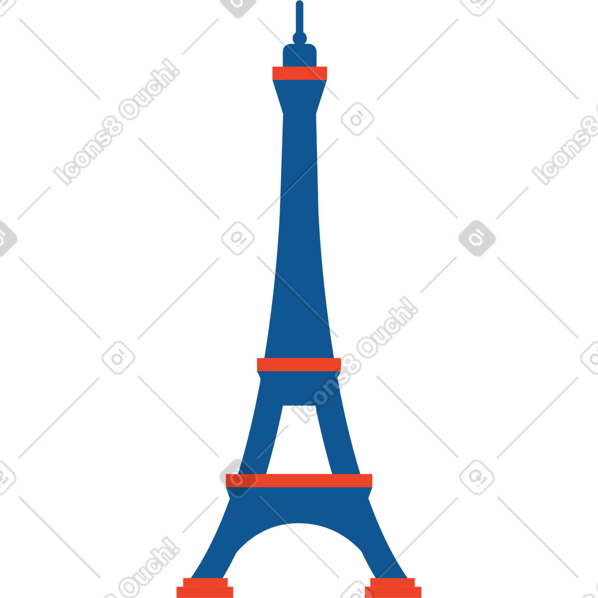 Eiffel tower illustration in PNG, SVG