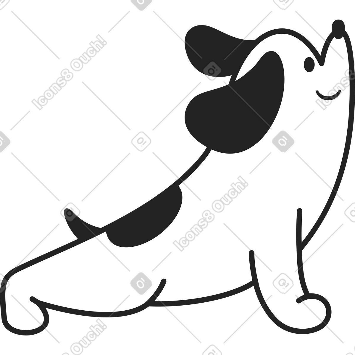 下载 Sammy Line 风格的 做瑜伽的狗 插画，支持 PNG、SVG 格式