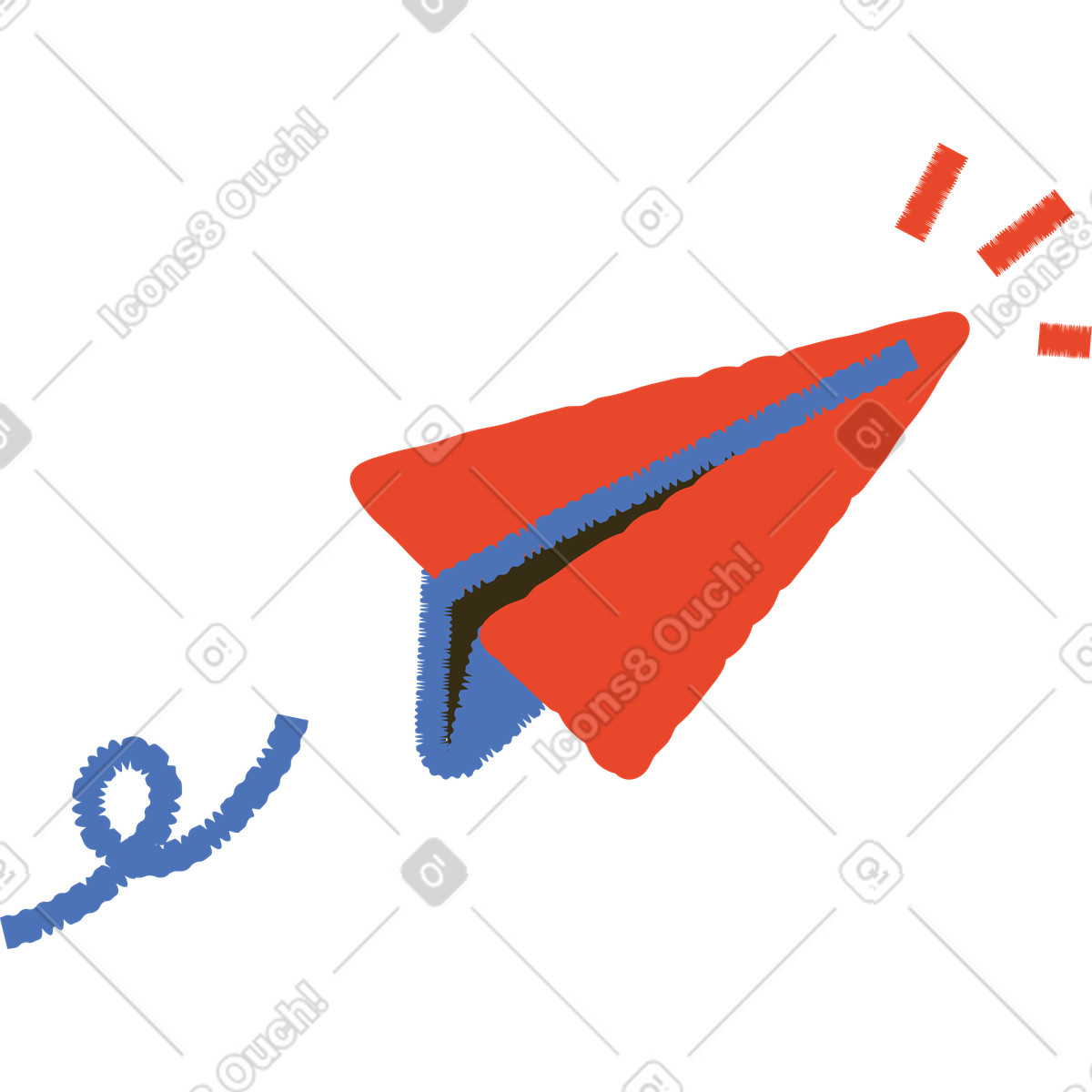 下载 Bermuda 风格的 纸飞机 插画，支持 PNG、SVG 格式