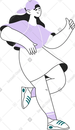PNG, SVG 형식의 엄지 손가락으로 모자에 소녀 일러스트레이션