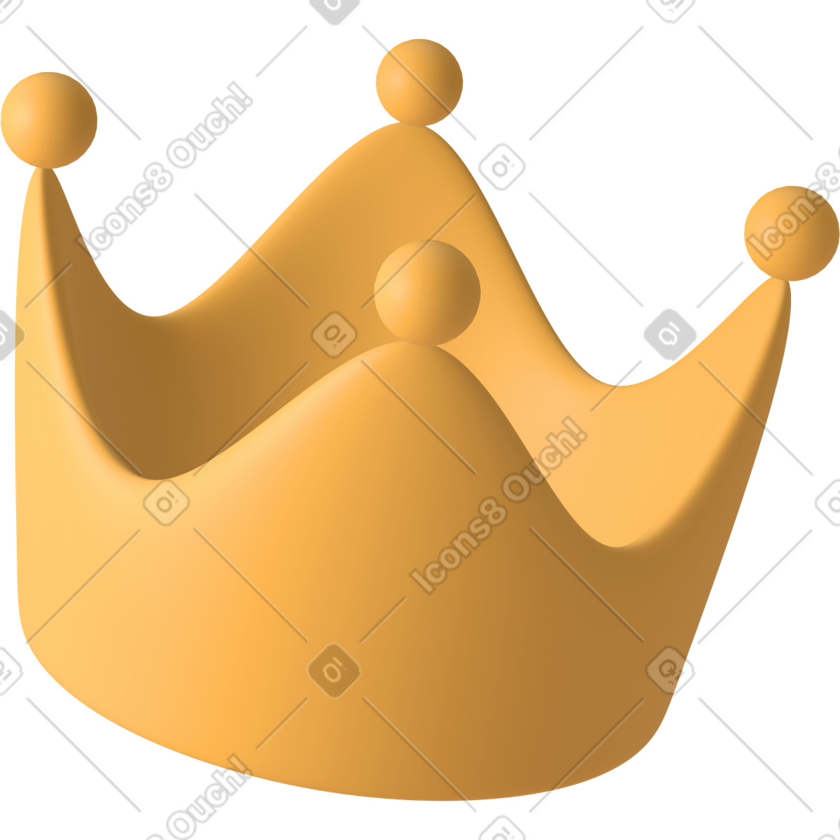 Crown obliquely illustration in 3D Casual life style download in PNG, SVG
