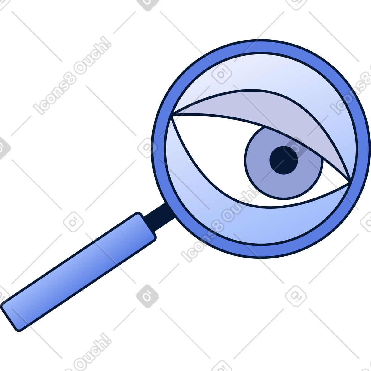 Ilustración Lupa con un ojo en estilo Neat a descargar en PNG y SVG