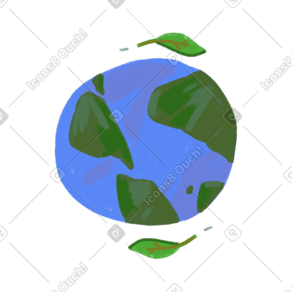 Illustration Earth leaves dans le style Atomic à télécharger aux formats PNG, SVG