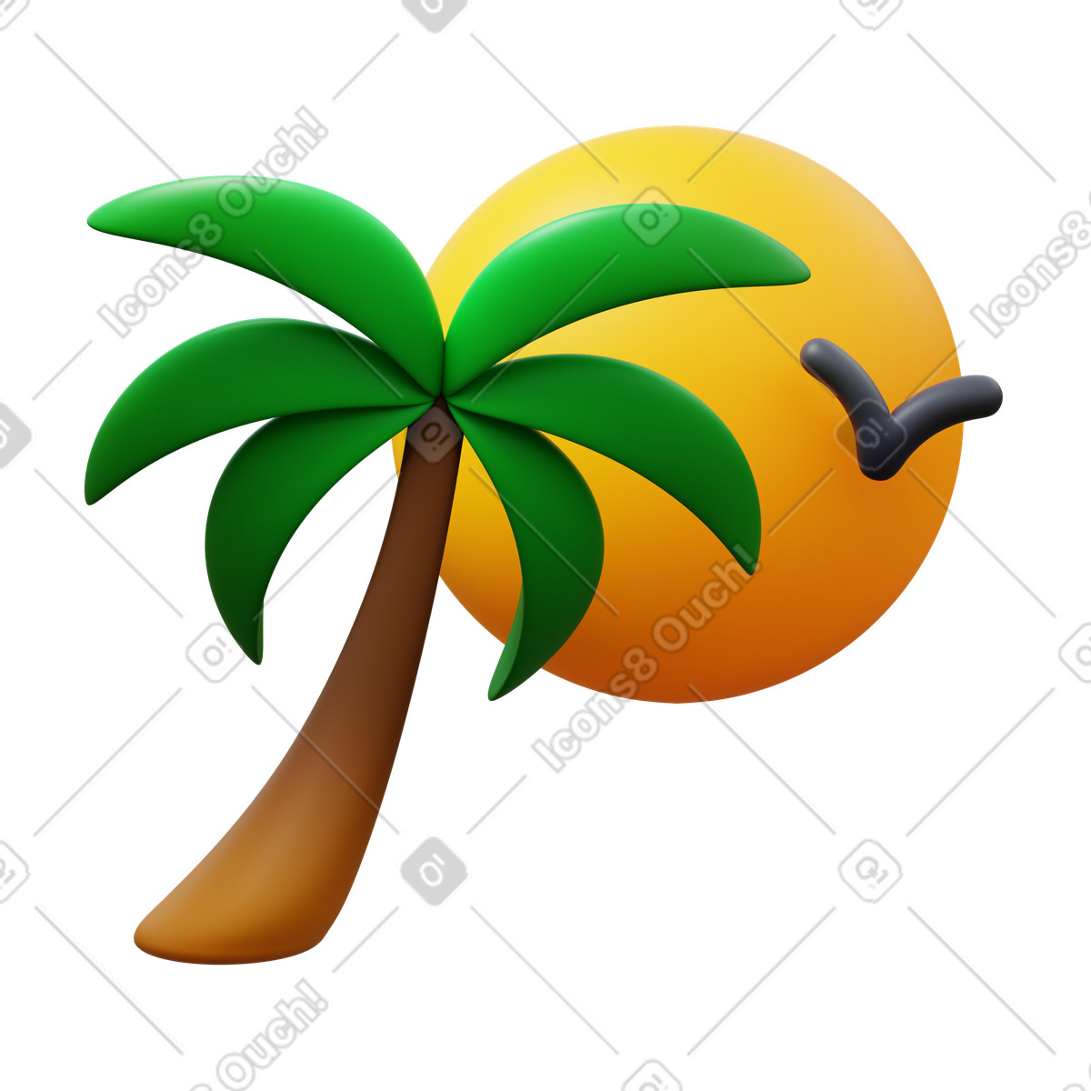 Tropics animated illustration in 3D Fluency style download in GIF, Lottie (JSON), AE