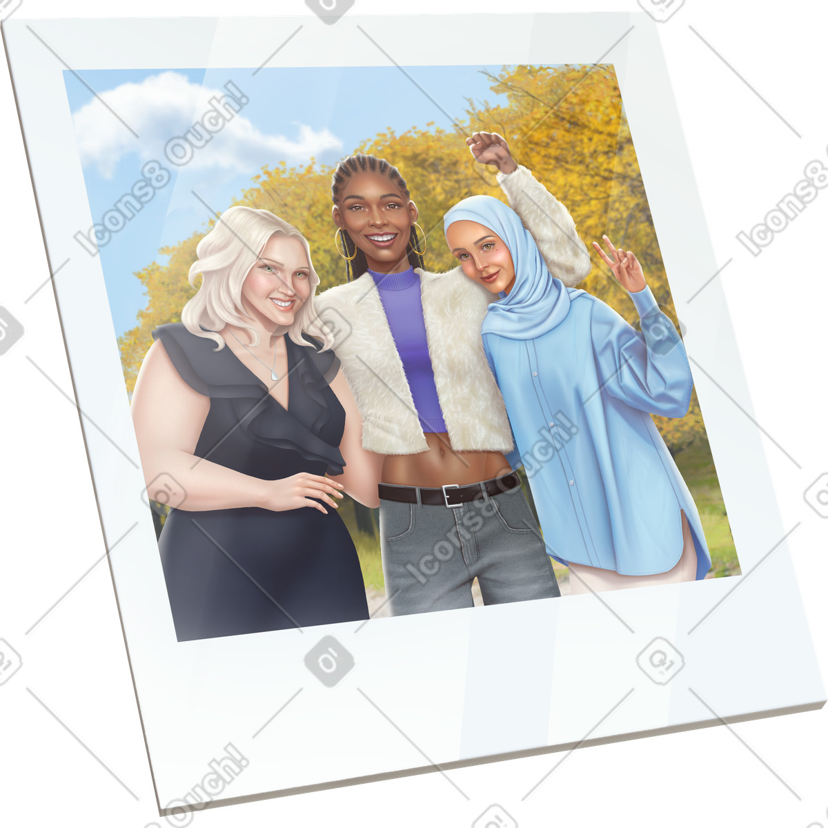 Photo of friends-Illustration im Props-Stil als Download in PNG, SVG