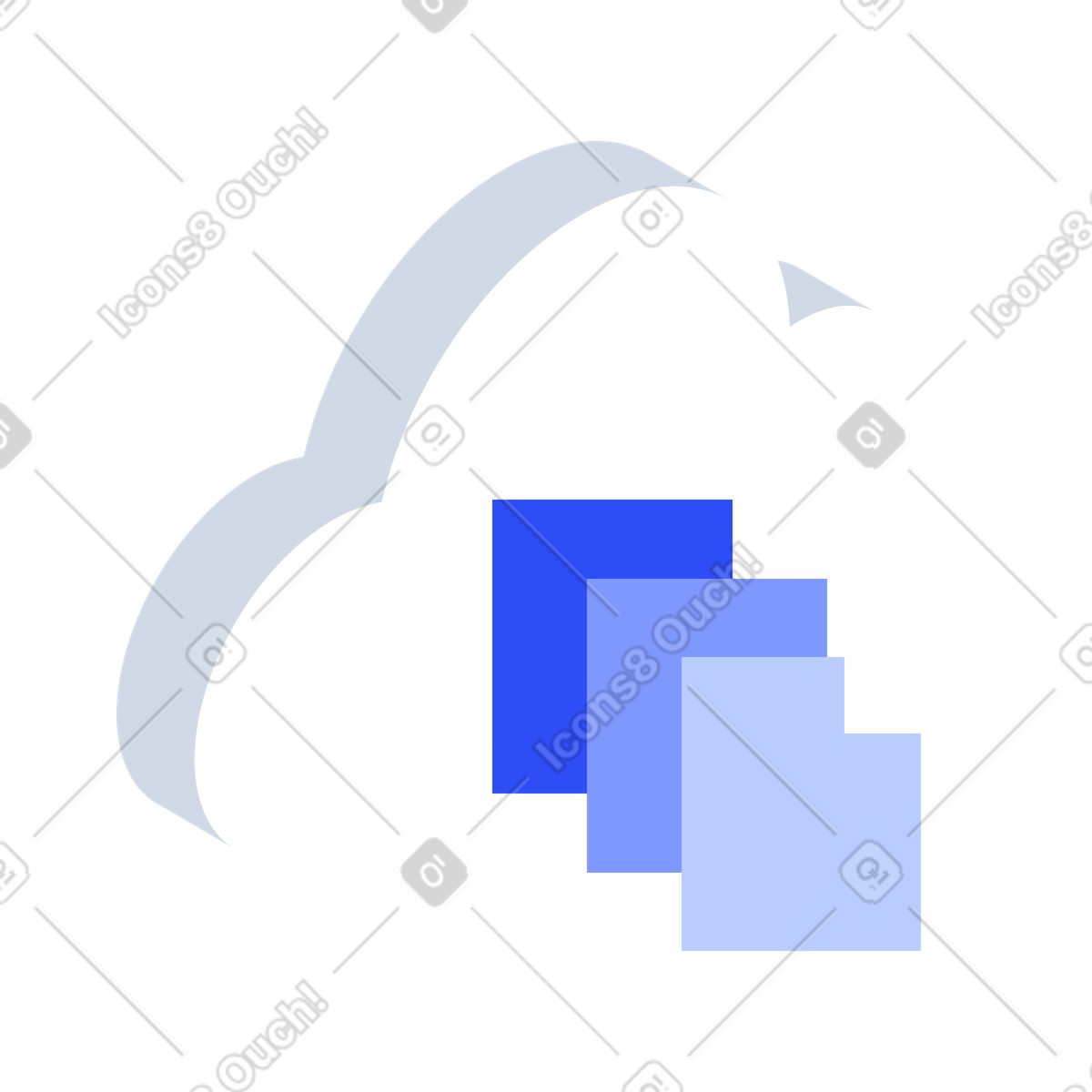 Uploading files to cloud storage illustration in style download in PNG, SVG
