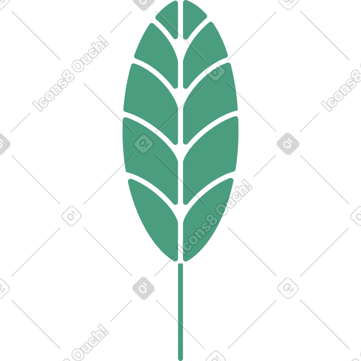 Blatt-Illustration im Macaroni-Stil als Download in PNG, SVG
